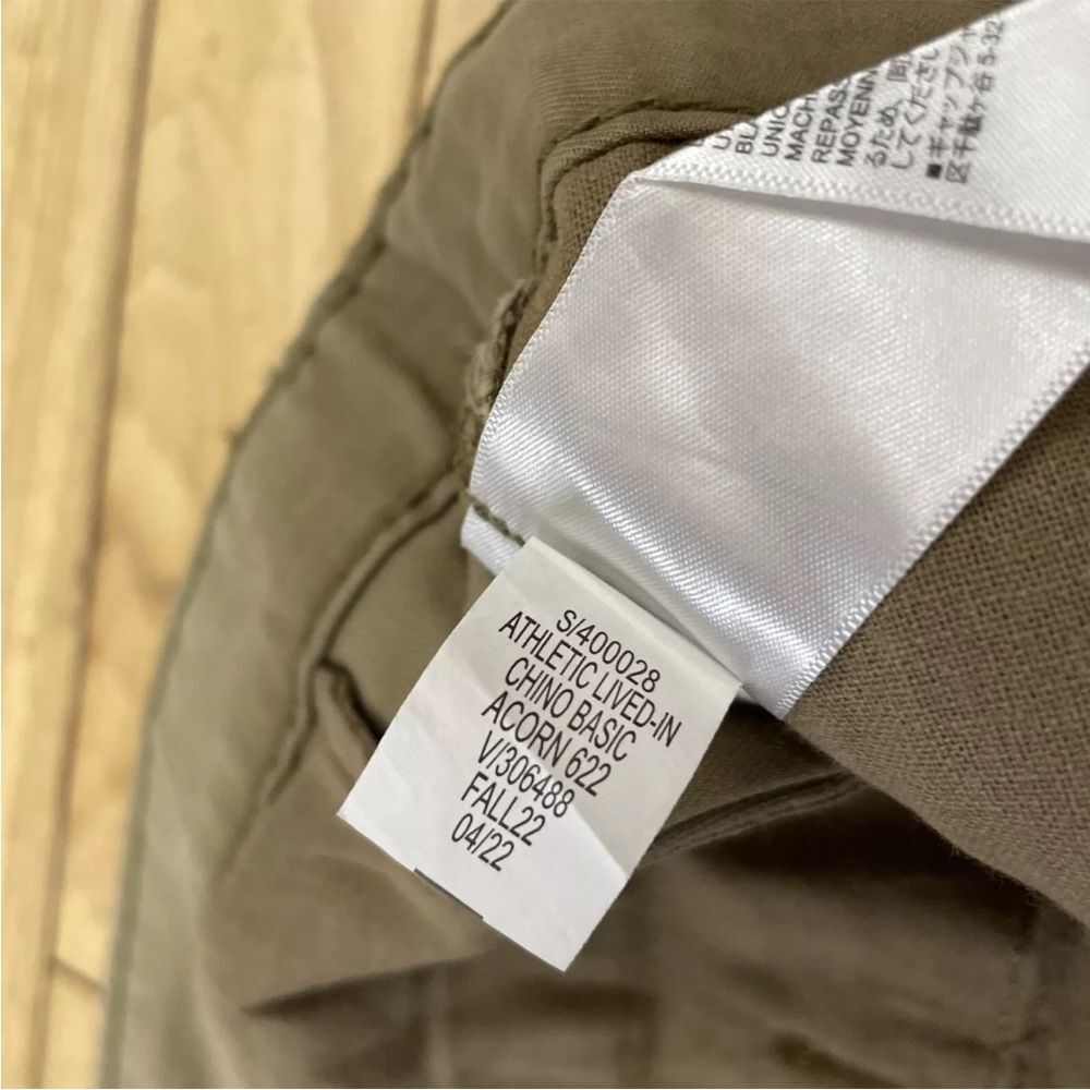 Banana Republic Athletic Fit Pants Mens 32x34 Khaki Tan Flat Front Chino New - Picture 7 of 16